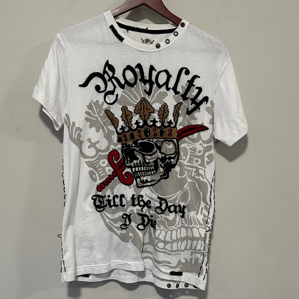 Rebel Spirit White Skull Graphic Tee